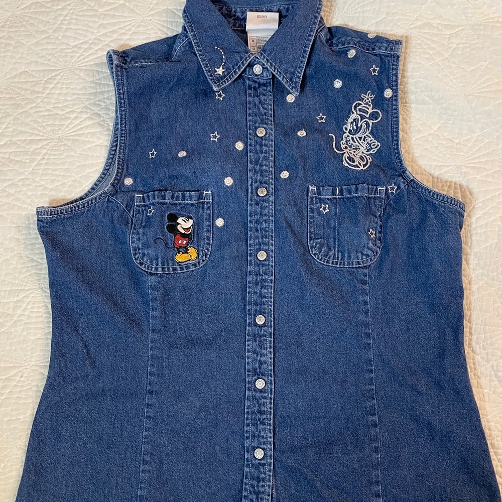 Disney jean shirt vest
